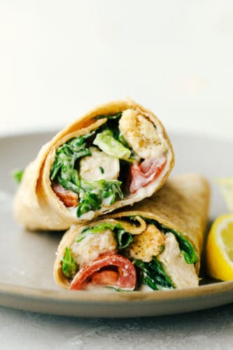 Chicken Caesar Salad Wraps