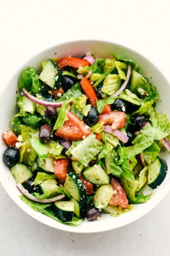 Greek Salad with the BEST Dressing